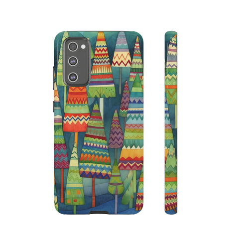 Knitted Christmas Trees - Impact Resistant Phone Case Samsung Galaxy S20 FE Glossy